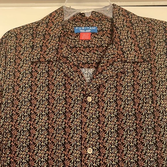 Men’s Puritan casual short sleeve shirt size large - Picture 2 of 2